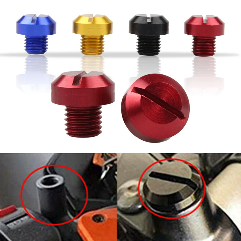 New 2Pcs Anti-Rust Motorcycle CNC Aluminum M10 x 1.25 Rear view Mirror Hole Plugs Screws Rearview Mirror Holder