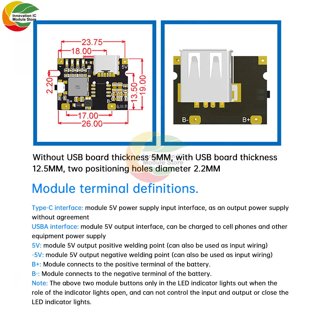 5V3A Charging And Discharging Integrated Module 3.7V4.2V Power Board Charging Protection Module Mobile Power Bank Accessories