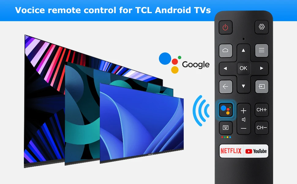 Bluetooth-Sprach fernbedienung Ersatz für tcl-android, rc802v 65 p8s kompatibel mit Google Assistant für tcl 55 c715 Smart TV – Detail 7
