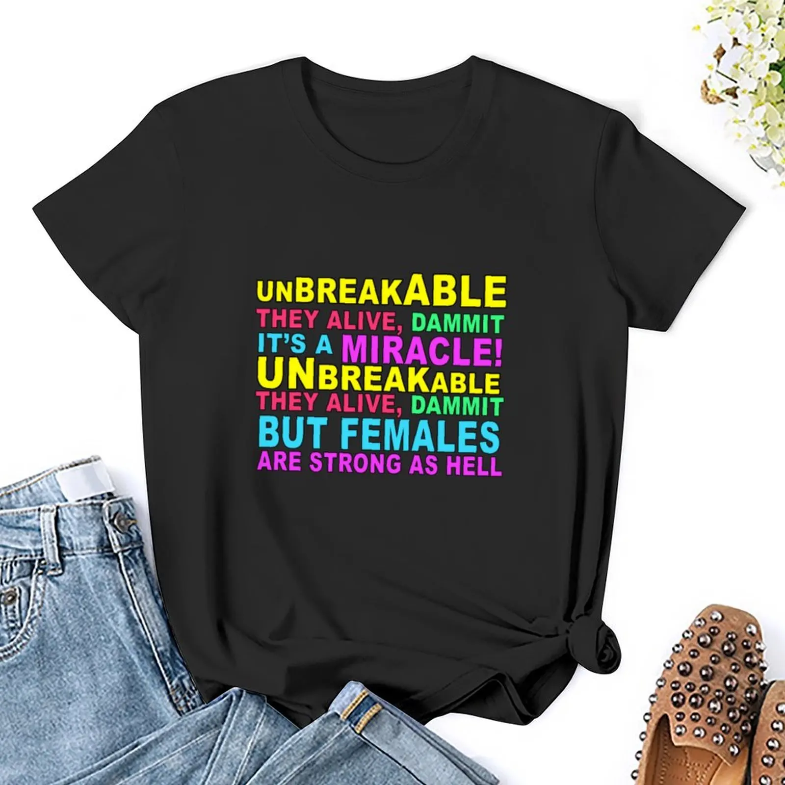 Unbreakable Kimmy Schmidt Lyrics T-Shirt Short sleeve tee cute tops shirts graphic tees tees cotton t shirts Women