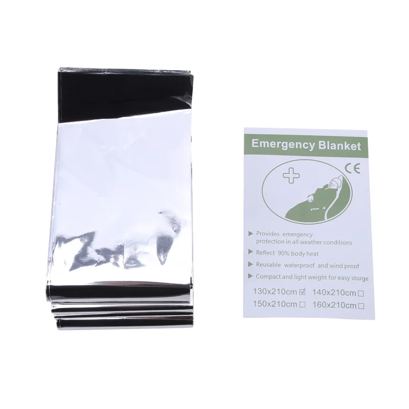 Silver First Aid Blanket Cold Thermal Blankets Outdoor Emergency Radiation Resistant  Rugs Camping Earthquake Survival Supplies