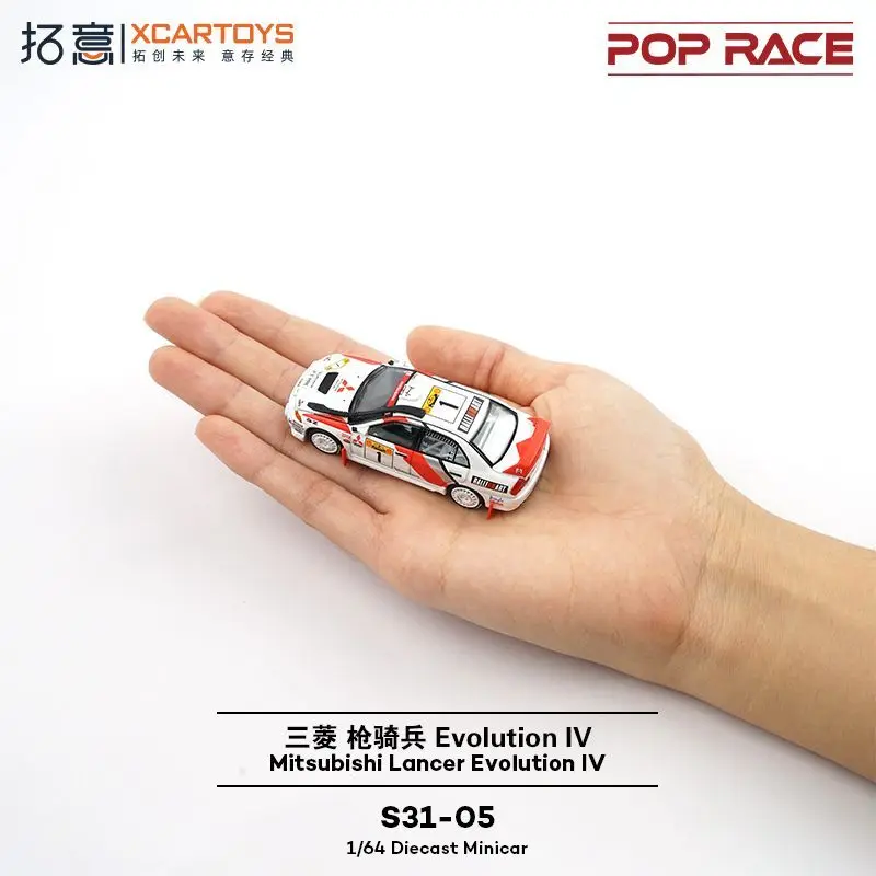 Xcartoys 1:64 Mitsubishi Lancer Evolution IV Model Samochodu Wyścigowego Rally ze Stopu Metali S31-07 Kolekcjonerski Model Pojazdu Zabawka