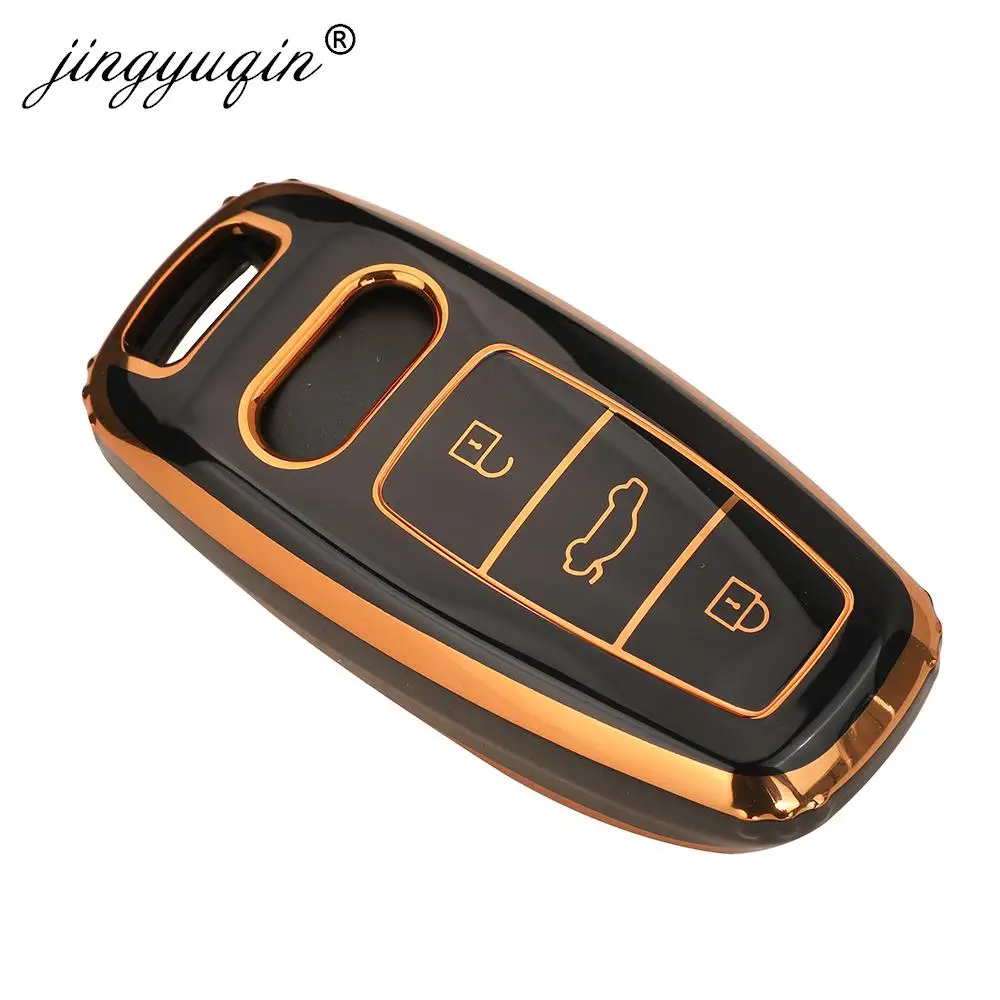 jingyuqin Soft TPU Car Remote Key Case Cover for Audi 4K A8 E-tron Q5 Q7 Q8 C8 D5 SQ8 R8 A1 A3 A4 A6 A7 Fob Protector Holder