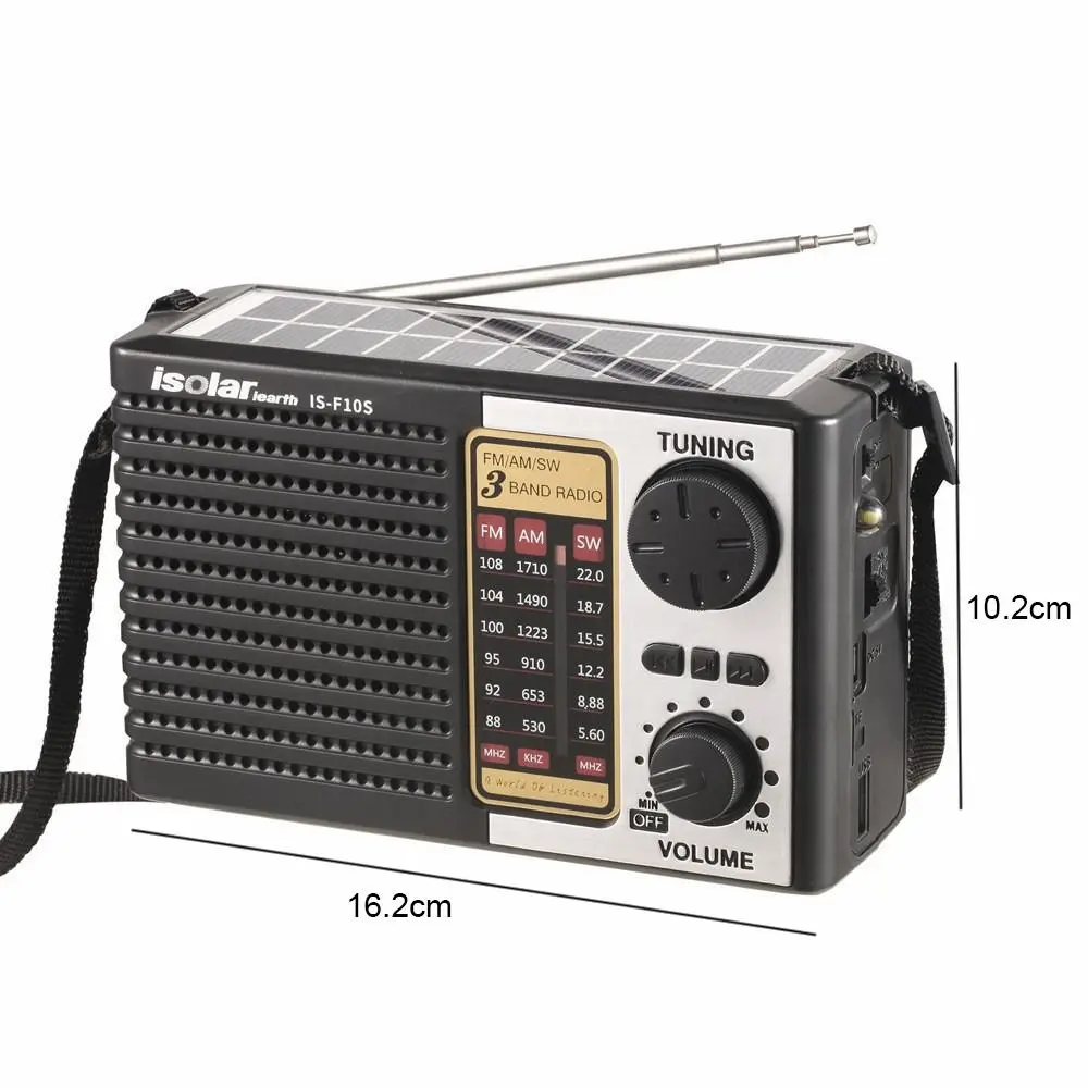 Emergency Portable Solar Radio Multi Band High Sensitivity Full Band SW Radio Solar Charging FM AM LED Flashlight