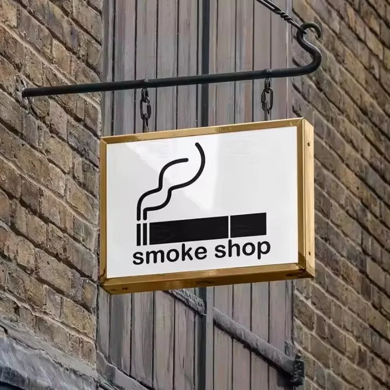 Outdoor commercial shop sign light round LED advertising light box wall side mounted signboard