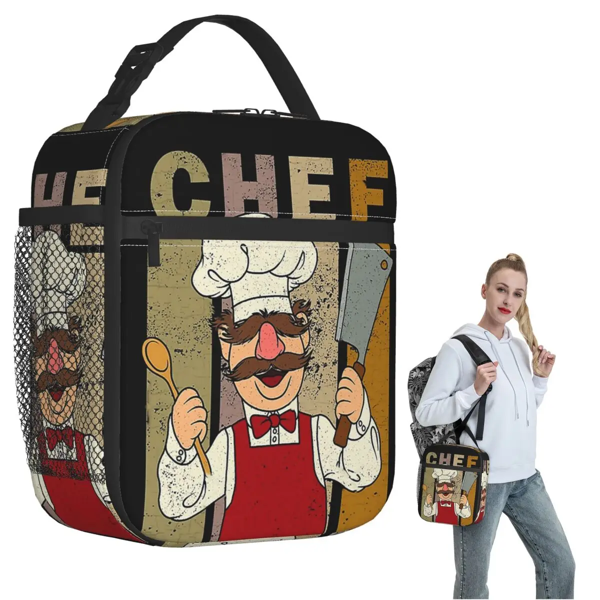The Muppet Kitchen Swedish Chef Insulated Lunch Bag for Women Kids Portable Food Boxes Thermal Lunch Box Tote