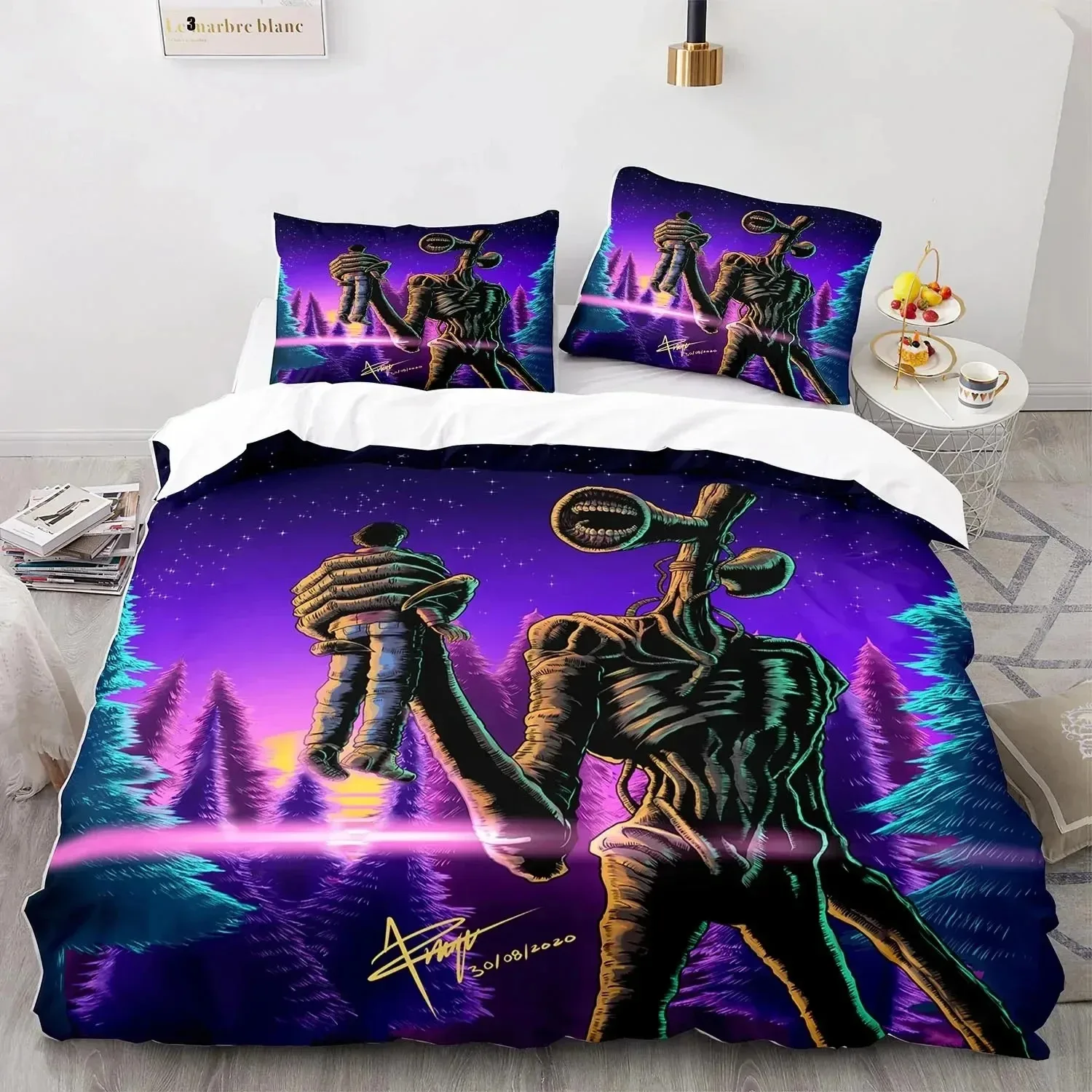 

3D Print Siren Head Bedding Set Duvet Cover Bed Set Quilt Cover Pillowcase Comforter king Queen Size Boys Adult Bedding Set