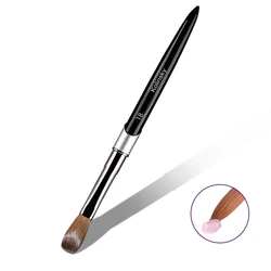 100% Pure Kolinsky Acrylic Nail Brush 1Pcs Black UV Gel Polish Nail Art Extension Builder Pen Drawing Brush