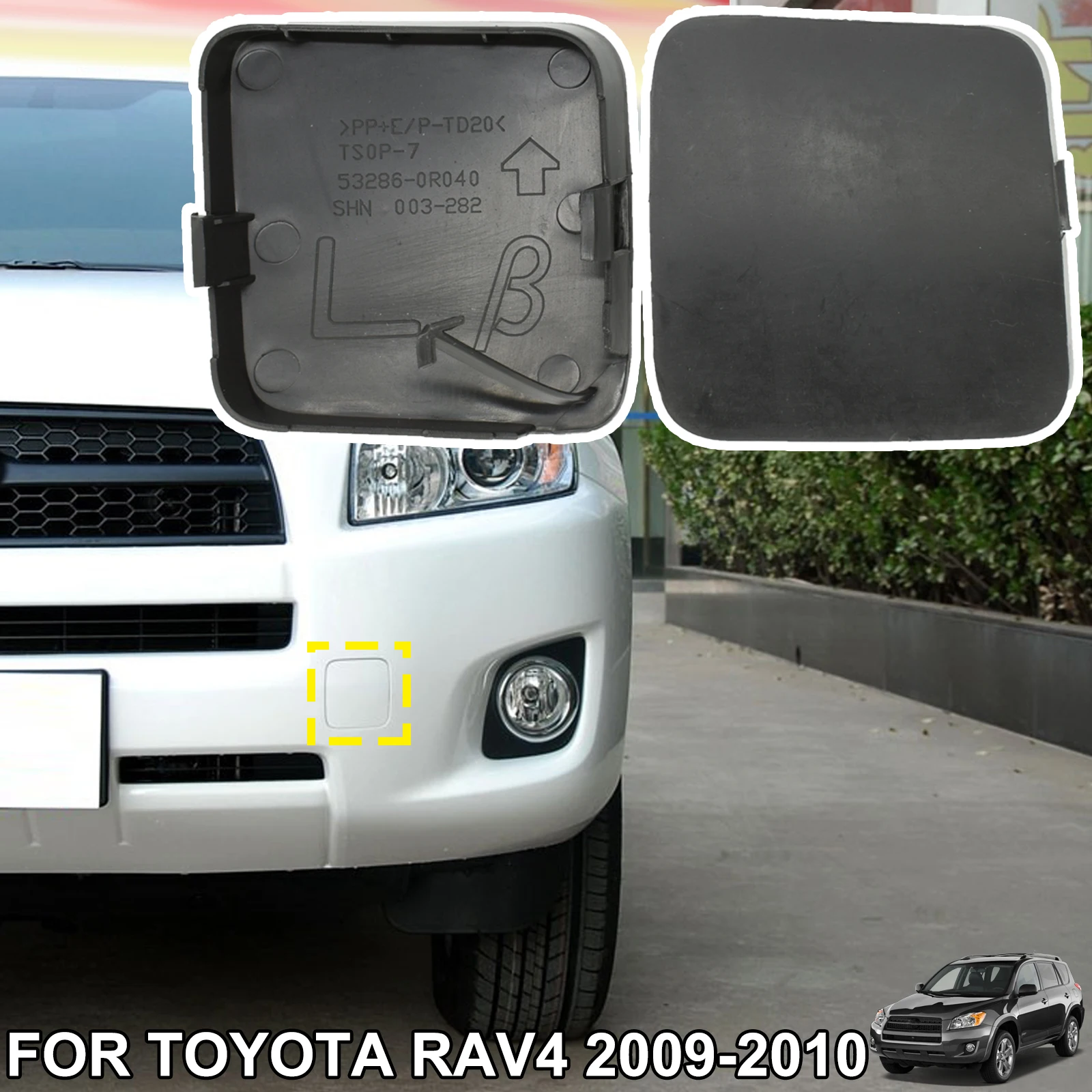 2x For Toyota RAV4 XA30 2009-2012 Auto Front Bumper Tow Hook Cover Eye Towing Lid Left Right Unpainted Lid Cover Cap Car Styling