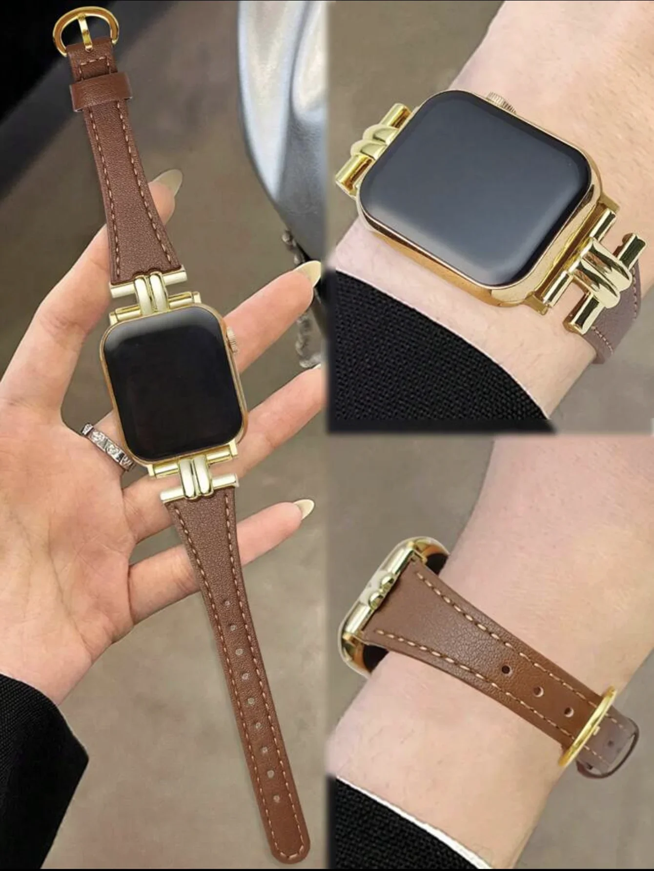 

Nice Leather loop Correa For Apple Watch band Series 11/10/9/8/7/6/5/4/3/2/ SE 38mm 40mm 41mm 42mm 44mm 45mm 46mm 49mm Strap