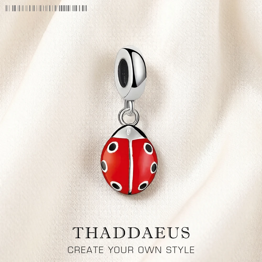 

Fashion Hot Red Ladybug Pendant Dangle Charm For Women New 925 Sterling Silver Cute Gift