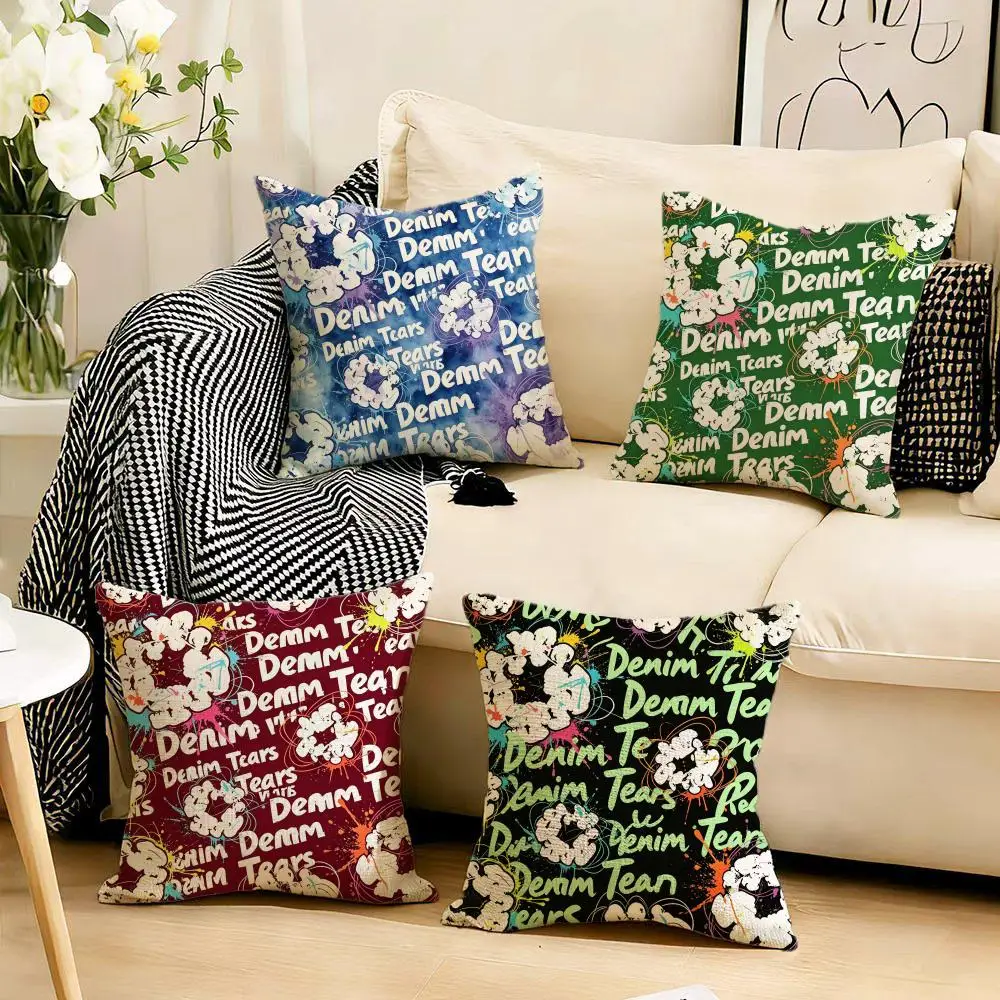 Fundas de Cojín Modernas con Diseño de Grafiti de Palomitas de Maíz, 4 Piezas, de Lino Suave, 40x40 45x45, para Decoración del Hogar y Sofá