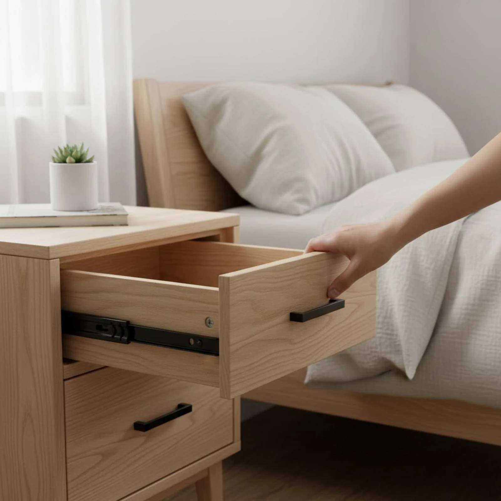 2 Pieces Stainless Steel Drawer Slide Corrosion Resistant 3 Section Drawer Slide Home Hardware Effortless Gliding for Furniture