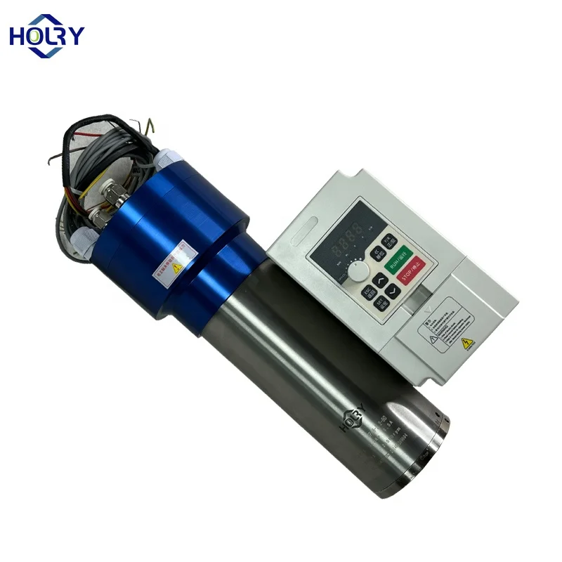 HOLRY Water Cooled 2.2kw 80mm Atc 24000 30000 Rpm Iso20 Water Cooling Spindle Motor With Mount Bracket Holder For Cnc Machine