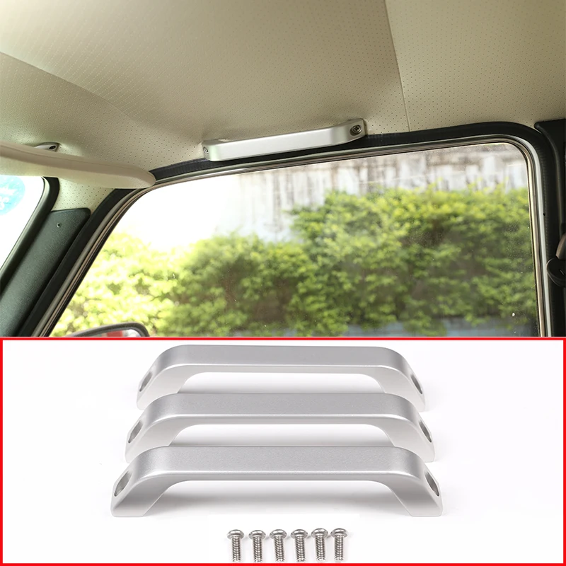 3 Pcs For LADA NIVA Aluminum Alloy Car Roof Grab Handle Trim Car Accessories Silver