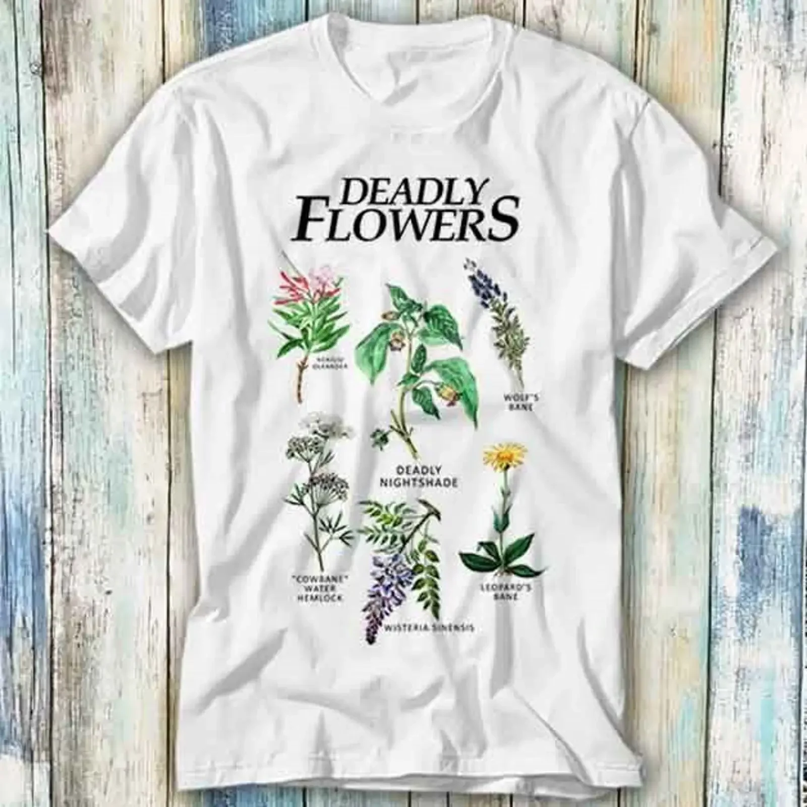T Shirt Deadly Flowers List Atropa Belladonna Nachtschatten Meme Top 851 vintage Washed Slightly Casual graphic Stylish fashion