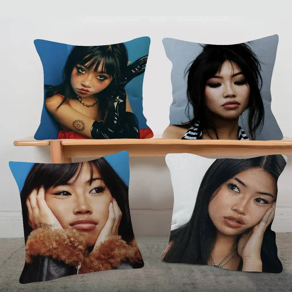 Singer Beabadoobee Cartoon Series Square Pillowcase Soft Waist Sofa Cushion Cover Bedroom Room Pillowcase