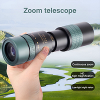 Metal 10-300x40 Zoom HD Telescope Portable Strong Binoculars Long Range Professional Monocular BAK4-Prisms For Hunting Camping