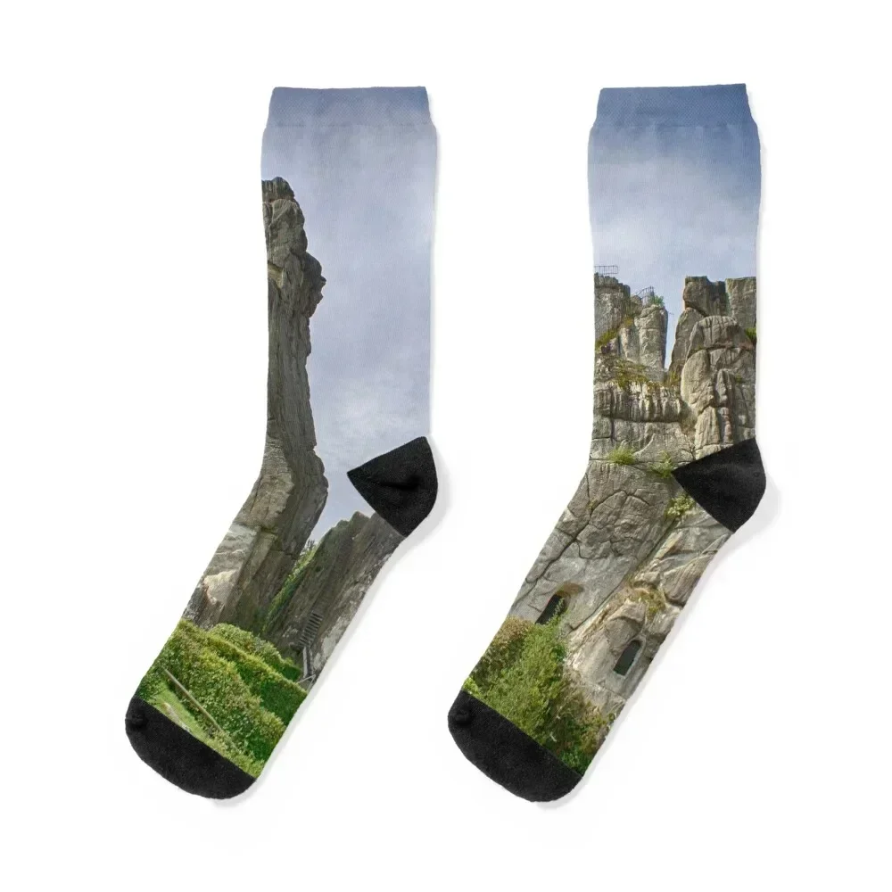 Externsteine In Teutoburg Forest, Germany Socks football Stockings compression Socks Ladies Men's