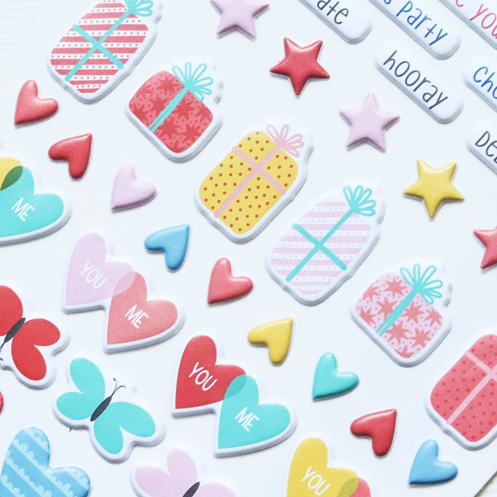 Creative Path Puffy Mini Scrapbooking Journaling Sticker Wiederverwendbare Kleine Vase Stern Herz Motivierende Sätze Deko-Sticker – Detail 9