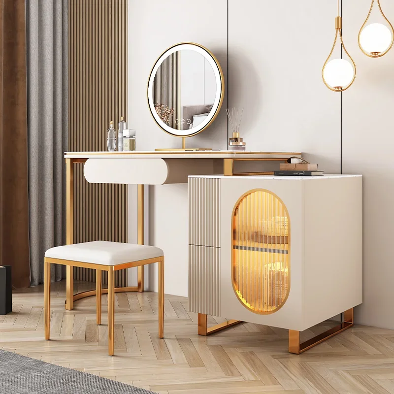

Stone Plate Retractable Dresser Modern Simple Small Apartment Storage Cabinet Integrated Bedroom Dresser Combination