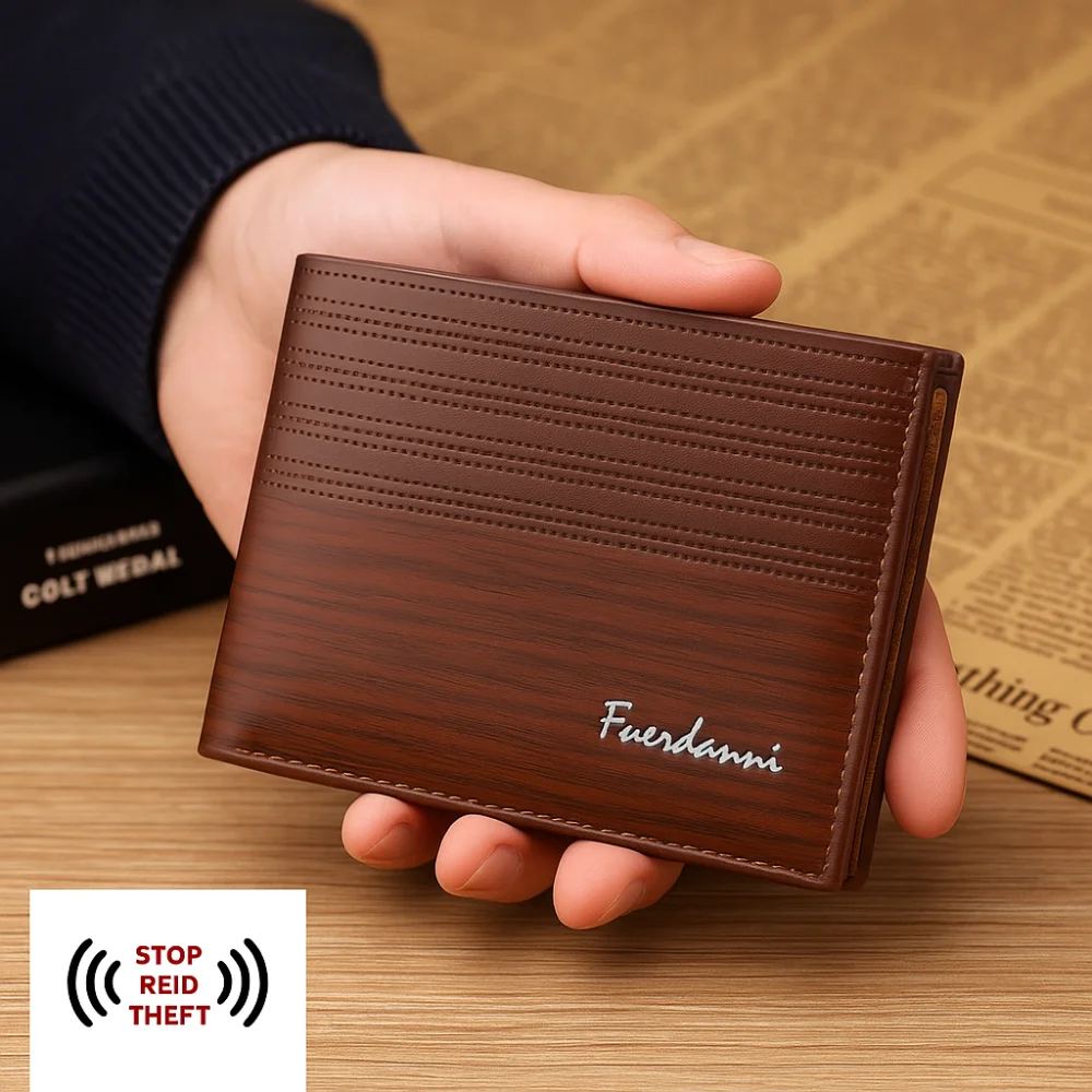 

Portable Classic Men's Short Wallet Business Casual Credit Card Holder Pu Leather Solid Color Coin Pocket Gift