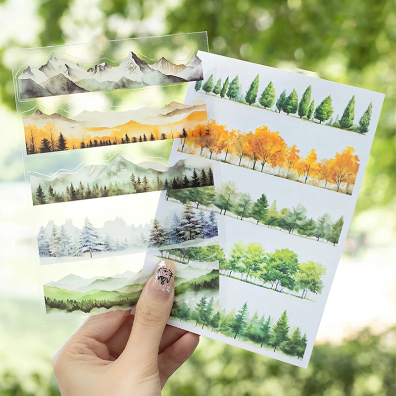 Mr. Paper 4Style 20Pcs/bag Into Nature Series Landscaping Sticker Book DIY Handbook Scrapbook Phone Case Photo Frame Calendar