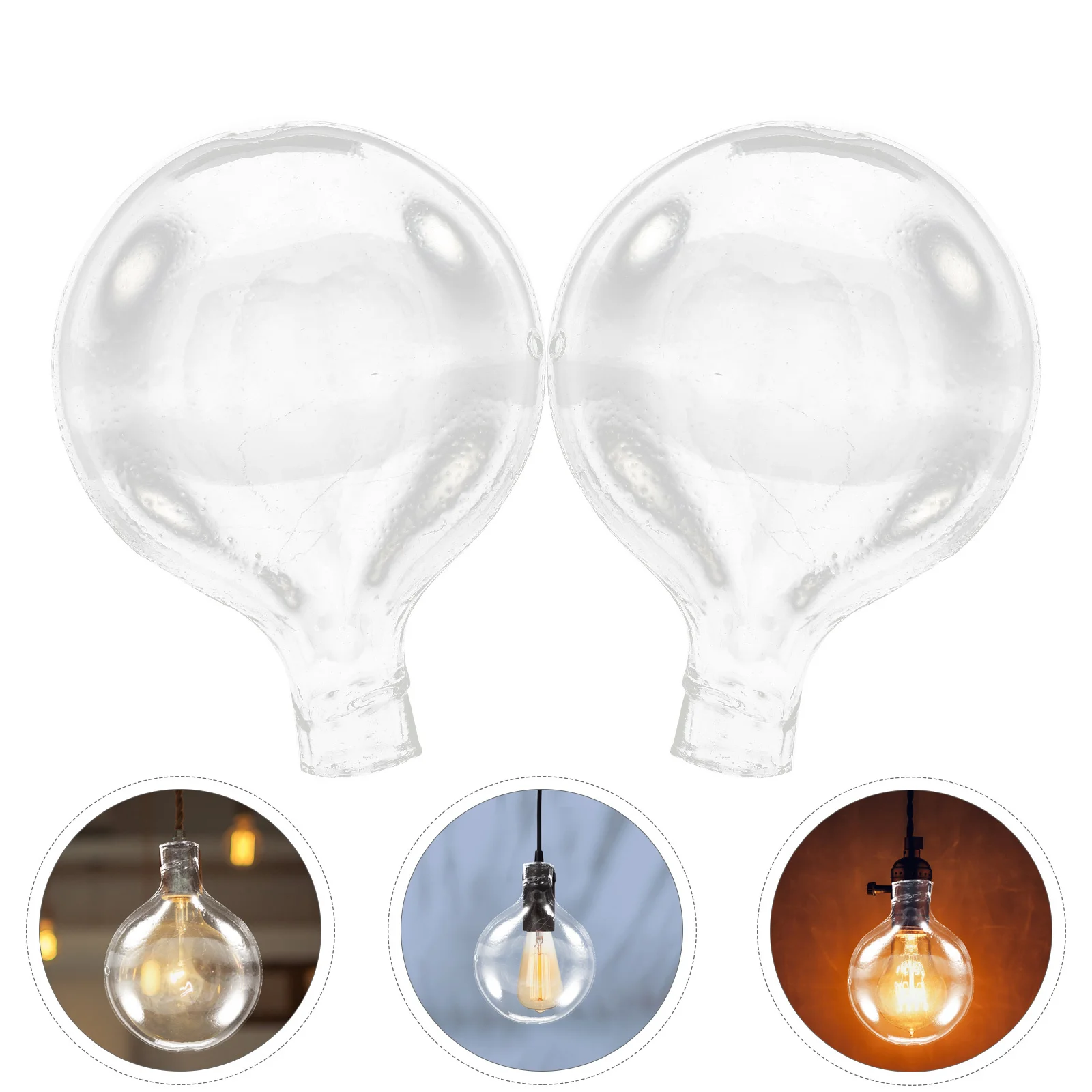 قطعتان من ظلال الزجاج للأضواء المعلقة، عاكس الضوء الحديث الشفاف، بديل لسطح أملس، إضاءة دافئة مثالية لمكتب المقهى المنزلي