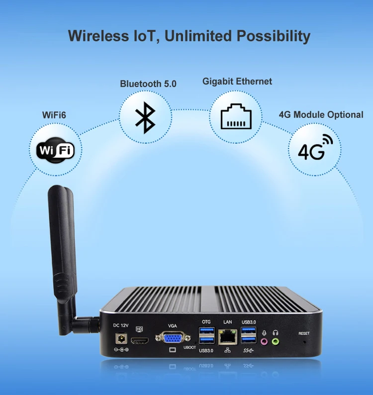 كمبيوتر صغير AI شاشة مزدوجة مخرج صندوق لافتات رقمية مدمج RK3588 بدون مروحة للتعلم العميق 8K كمبيوتر صغير #4
