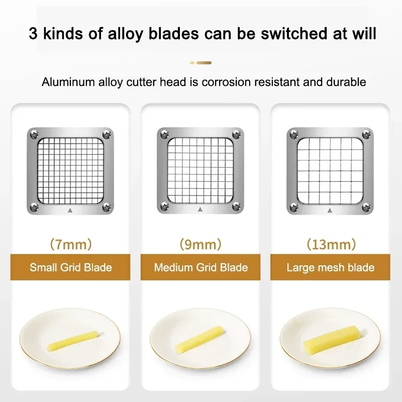 Brand-new Electric Potato Strip Cutting Machine Commercial French Fries Machine Juicer Cucumber Radish Lettuce Melon Fruit Cut S