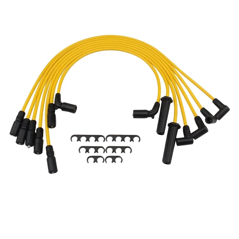 

7Pcs 8MM Car Spark Plug Ignition Wire Kit Spark Plug Wiring Harness For Cadillac Chevrolet GMC V8 5.7L