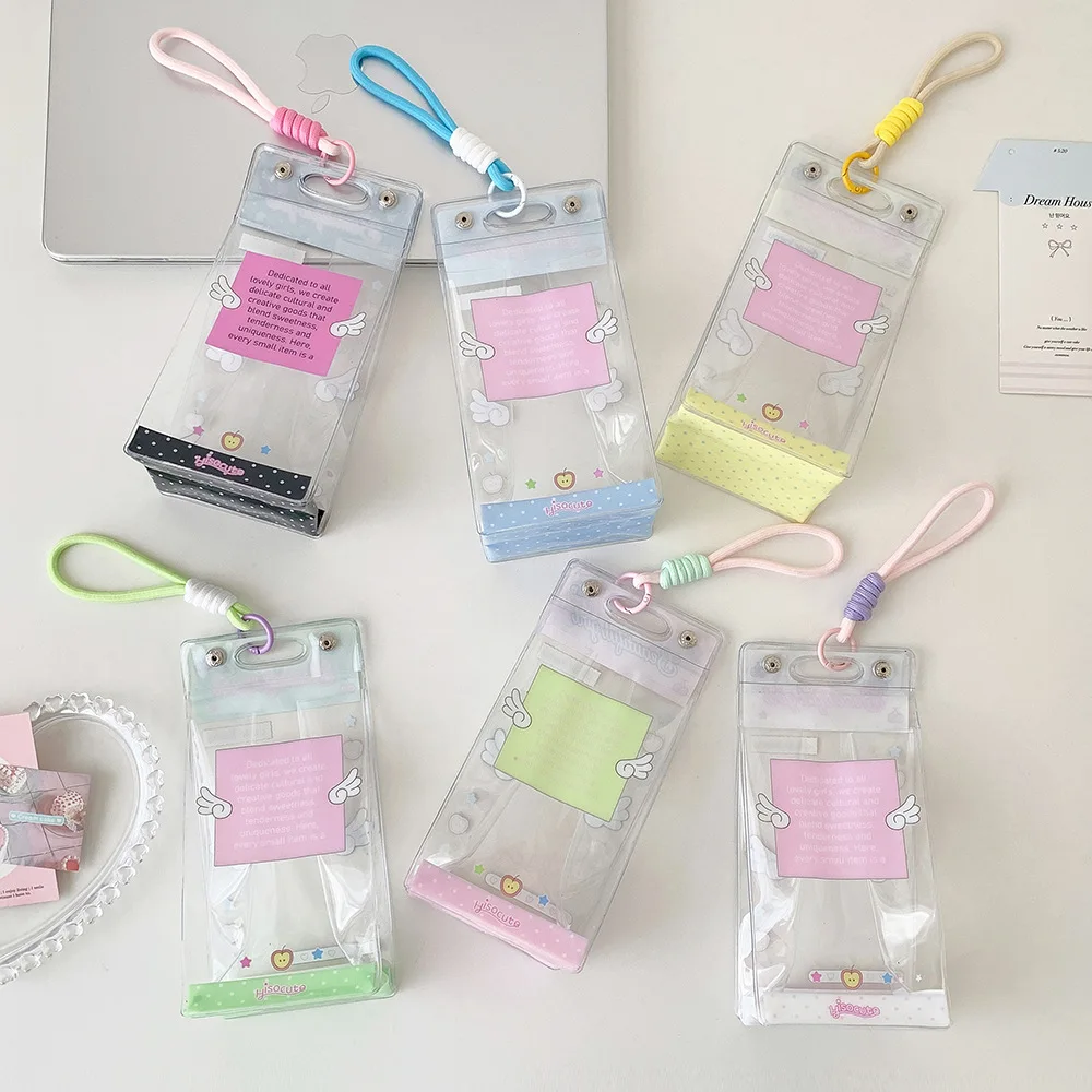 Fashion Angel Wings Transparent Doll Storage Bag Cute Girl Crossbody Bag Decorative Pendant Display Figure Bag Accessories Gifts