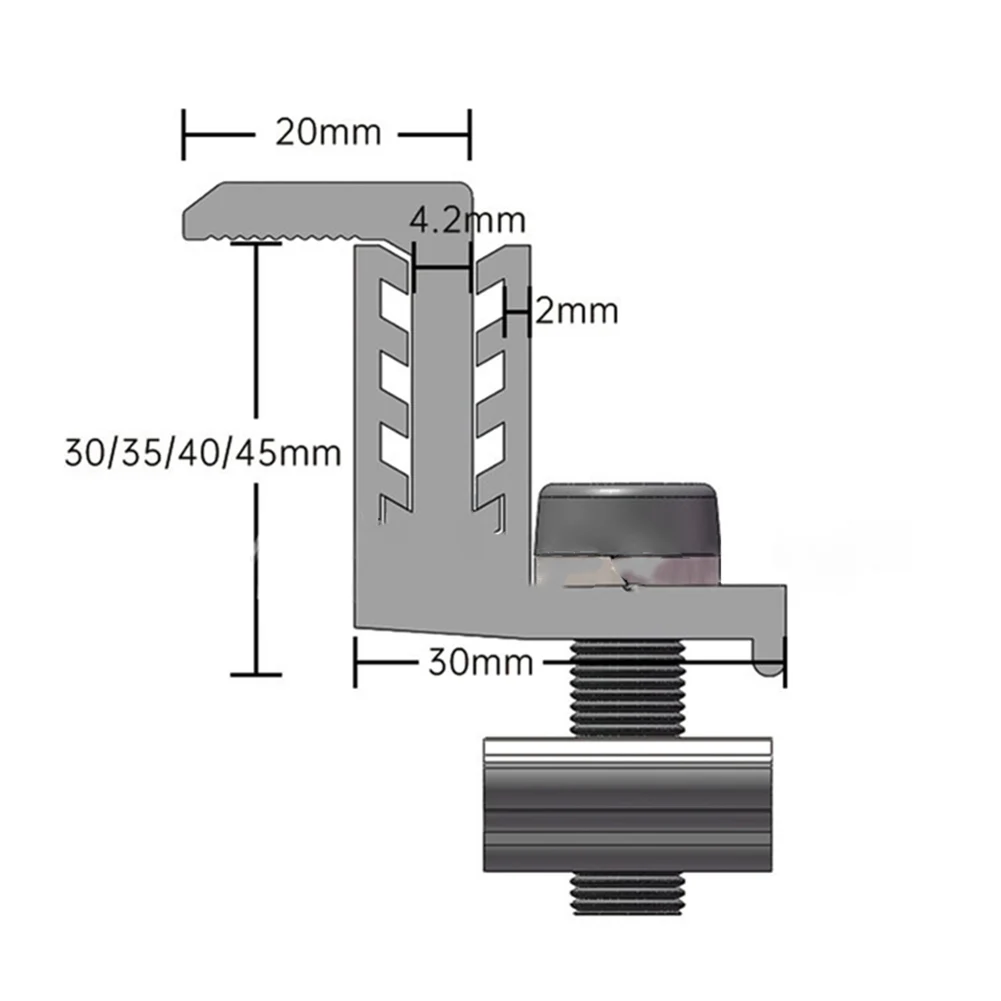 Braçadeira de extremidade solar, 6 peças, montagem de painel solar, suporte z, braçadeiras de extremidade de trilho de alumínio, acessórios de suporte solar fotovoltaico