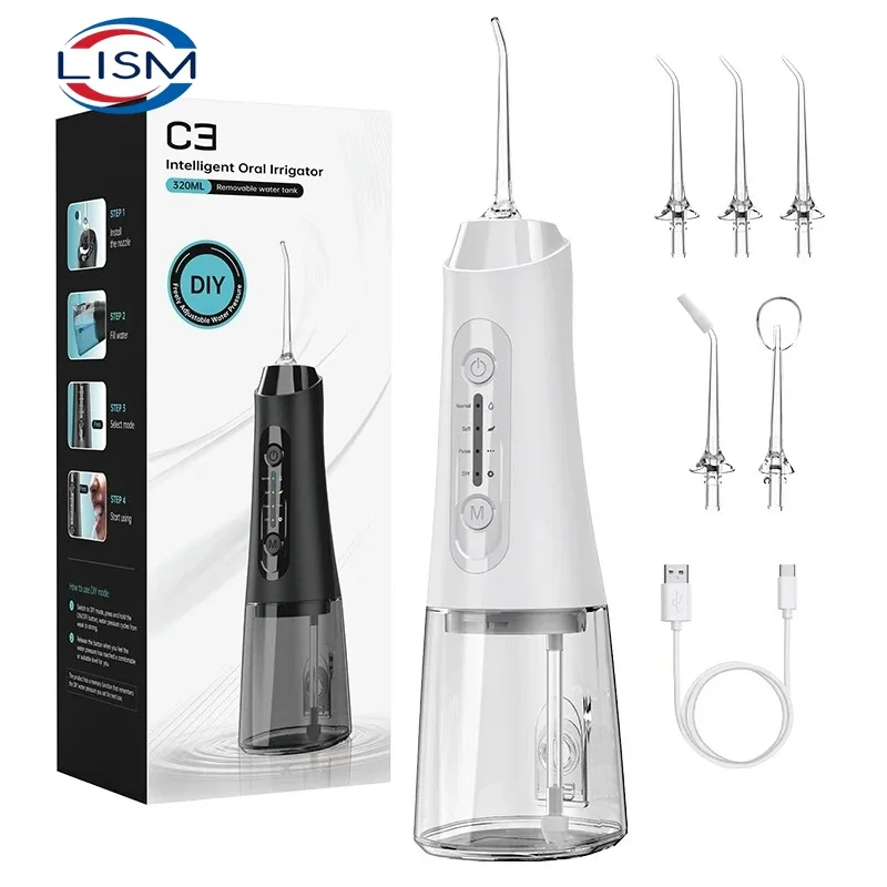 

Water Dental Flosser IPX7 Waterproof Oral Picks Teeth Picks 5 Jets 4 Modes Portable Cordless C3 Water Flosser Teeth Cleaner