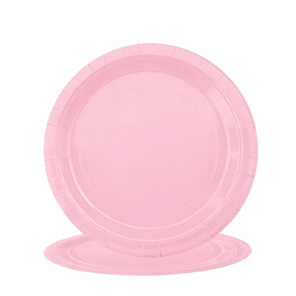 10/50 Stück 7'' und 9'' Geburtstags-Einweg-Pappteller einfarbig Partyzubehör Geburtstag Babyparty Dekor Dessert/Salatteller – Detail 3