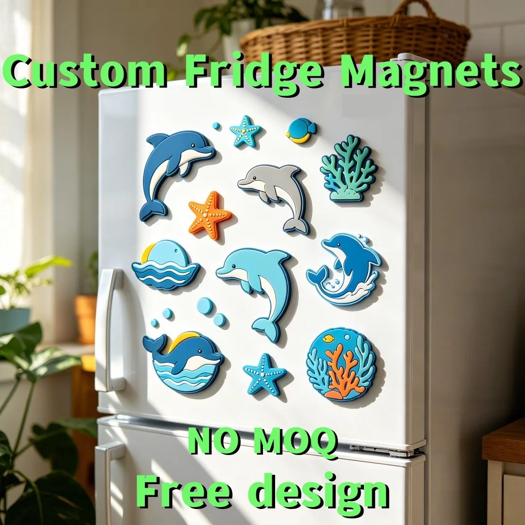 Custom Refrigerator Magnets Personalized Dolphin Starfish PVC Fridge Magnet Ocean Sea Animal Kids