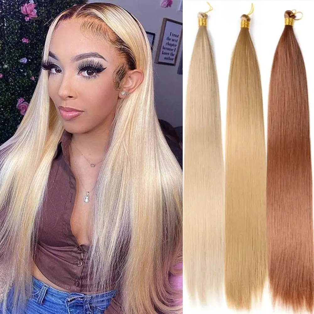 

Lihui Straight Hair Bundle Super Long Synthetic Weave Hair Extension Fake Yaki Straight Hair Weaving Orange Color Full to End