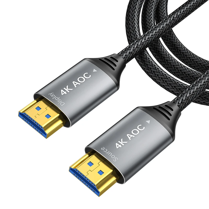 

Hot Sale 4K Fiber HDMI 2.0 Cable 48Gbps 4K/2K HDR Long Black Knit Cord for PS5/Xbox/PC/TV, 10ft/20ft/50ft High Speed Durab HDMI