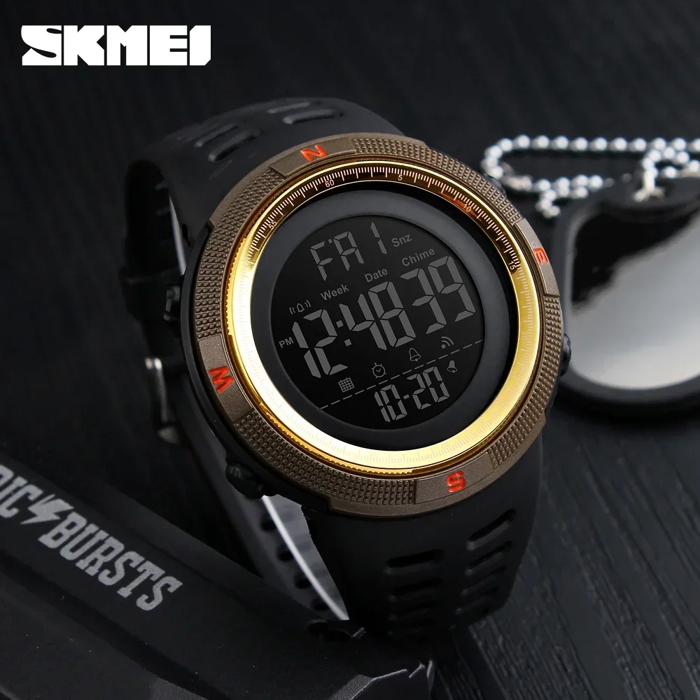 10PCS/Set Skmei 1251 5Bar Waterproof Digital Watch Reloj Hombre outdoor sports watch for men  watch alarm clock Watches