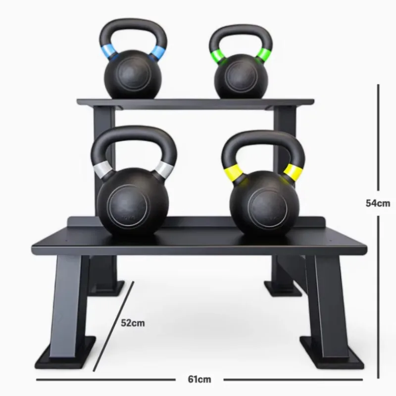 2/3-Tier Kettlebell & Dumbbell Storage Rack Gym Training Accessory