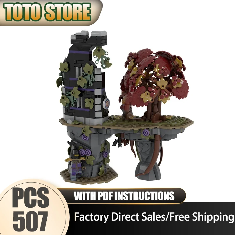 

Moc Building Bricks Medieval Tower Ruins Model Building Technology Modular Medieval Castle Model Block DIY Toy Holiday Gifts