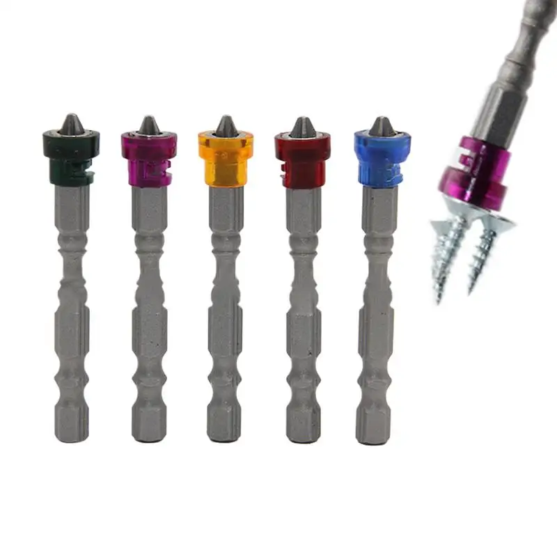 Magnetic Screwdriver Bits Precision 5-Piece Magnetic Screwdriver Bit Set Strong Power Accessories With Anti-Slip Design For