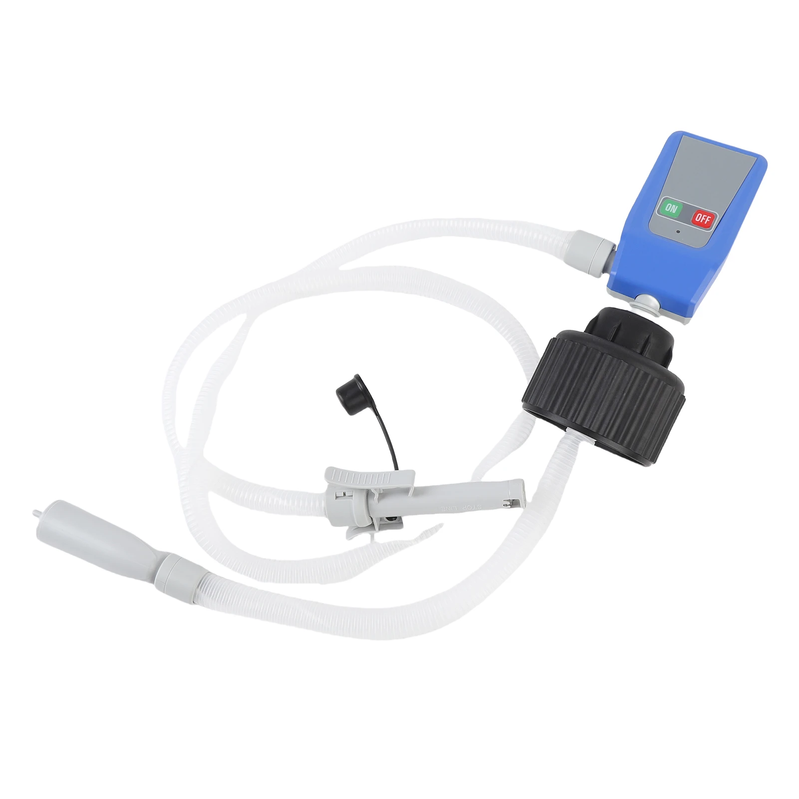 ポータブル電源バッテリーポンプ クリアトランスファーホース 漏れ防止 自動停止 非飲料水用自動燃料移送ポンプ