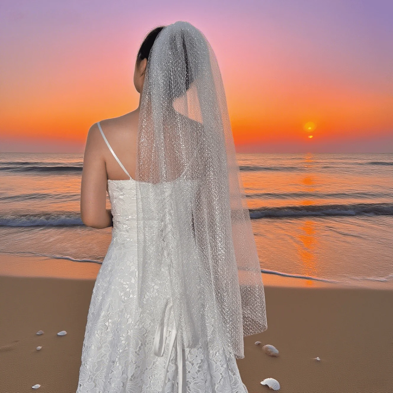 Topqueen V304 Фата Блеск Снежинка Тюль Блестящая Свадебная Фата Короткие Свадебные Аксессуары Настраиваемые Topqueen V304 Фата Блеск Снежинка Тюль Блестящая Свадебная Фата Короткие Свадебные Аксессуары Настраиваемые