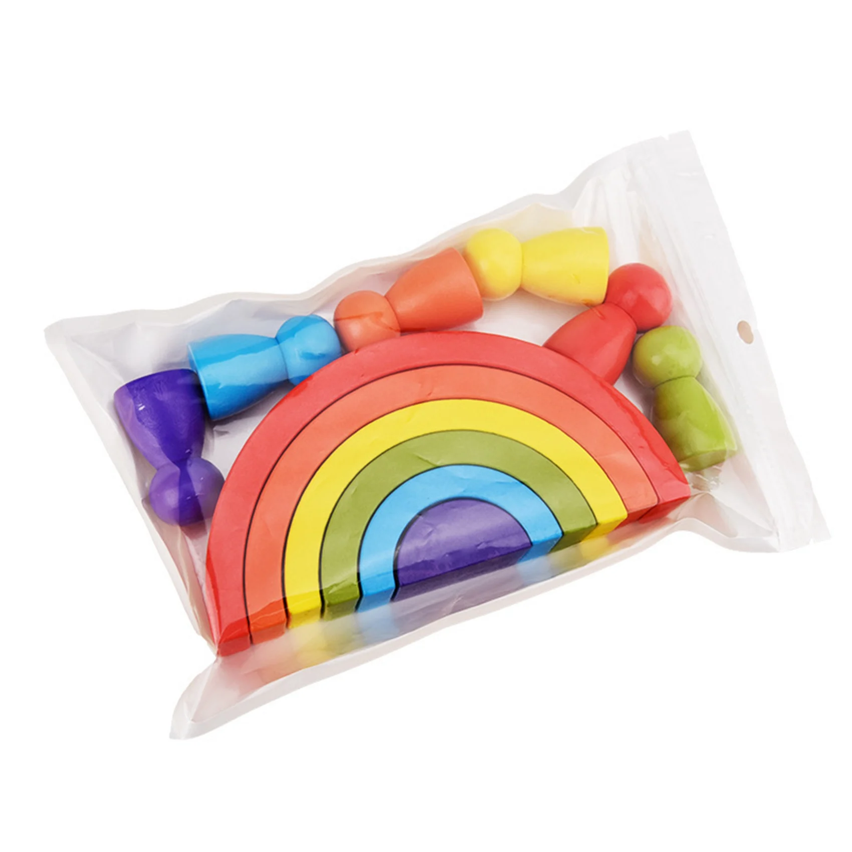 Gioco impilabile arcobaleno in legno apprendimento giocattolo geometria blocchi di costruzione per bambini forma di colore corrispondenza bambino educativo