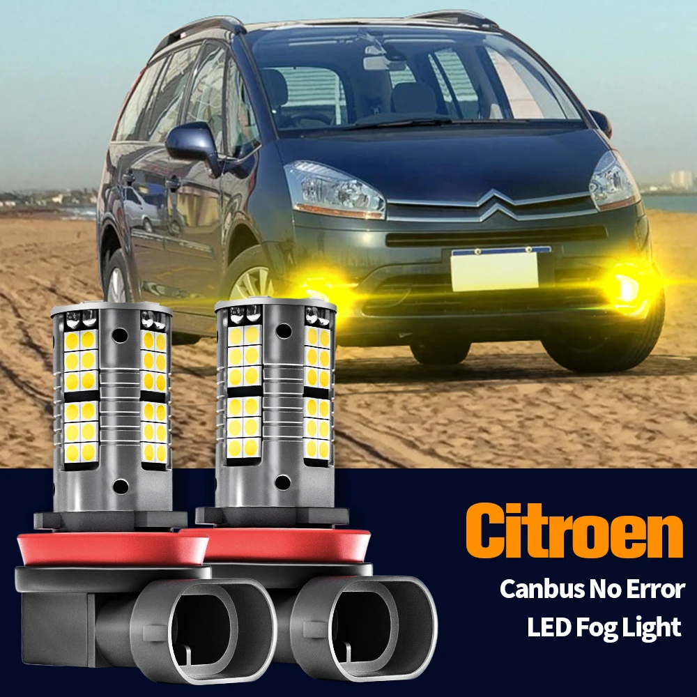 

2pcs LED Fog Light Lamp Blub Canbus Error Free H8 H11 For Citroen C4 Coupe Aircross Grand Picasso 1 2