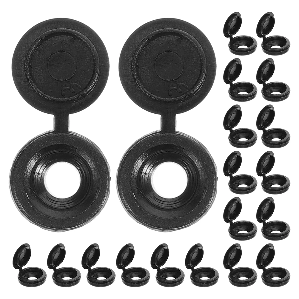 

200Pcs Screw Caps Plastic Hinged Flip Top Covers Decorative Protective Caps for Furniture DIY Screw Hole Covers