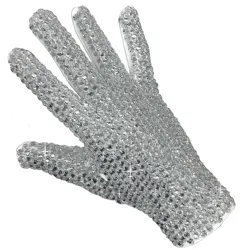 Handmade Glove Vintage Michael Jackson Silver Rhinestones with FULL Crystals for Collection Impersonator