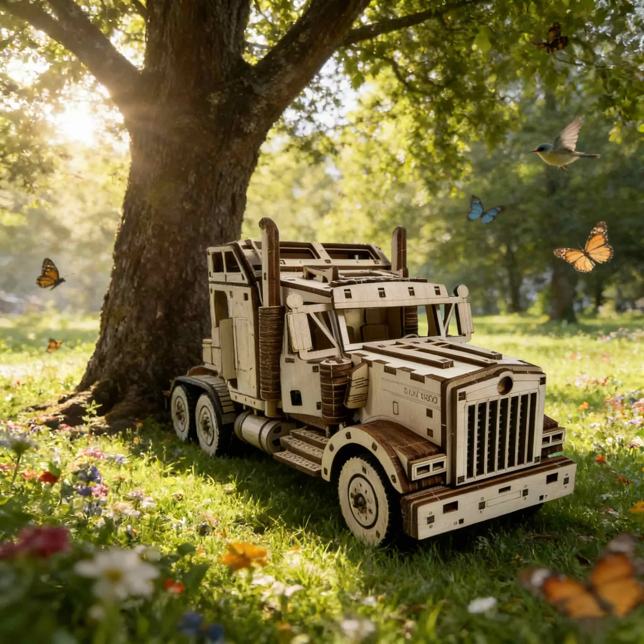 لغز خشبي ثلاثي الأبعاد لشاحنة أمريكية، نموذج مصغر، طقم نموذج للتركيب الذاتي، هدية يدوية الصنع، ديكور منزلي، لعبة تجميع