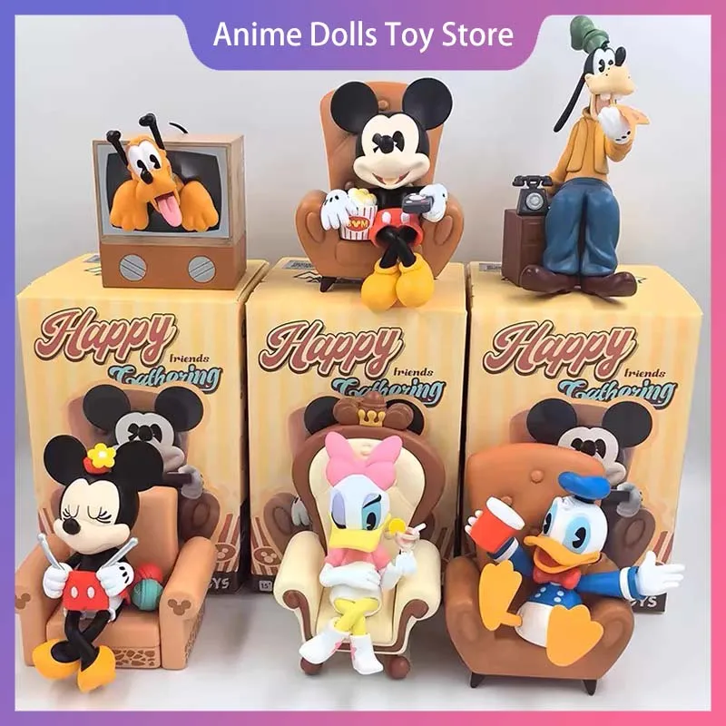 

Genuine Disney Blind Box Friends Happy Gathering Series Cute Mickey Mouse Daisy Anime Figurine Model Collection Decor Toys Gift